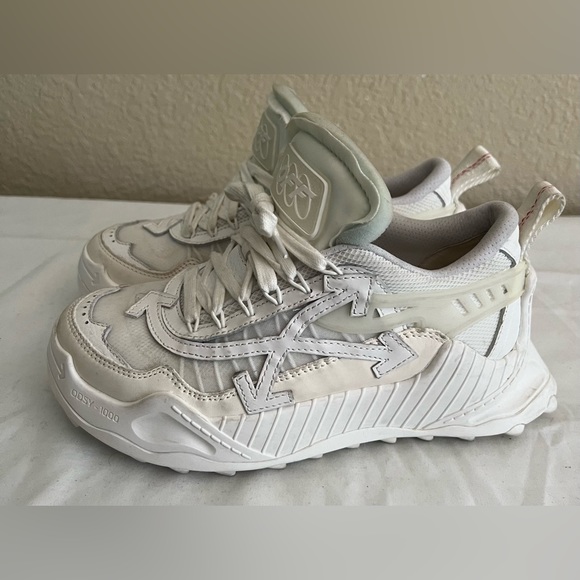 Off White Womens Odsy 1000 Triple White Sneakers 38 $760 - Picture 9 of 11
